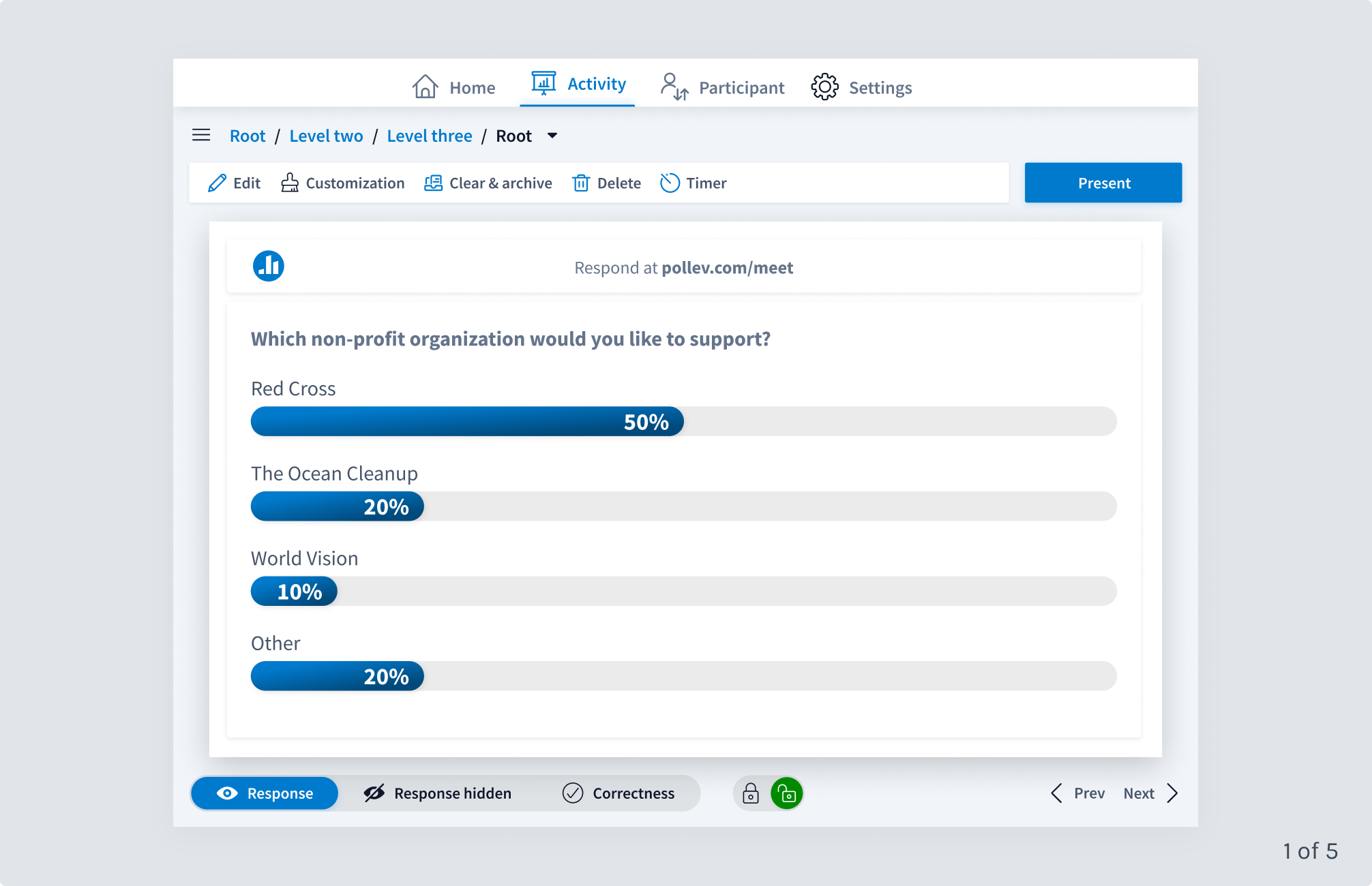 activity page exploration - design 1