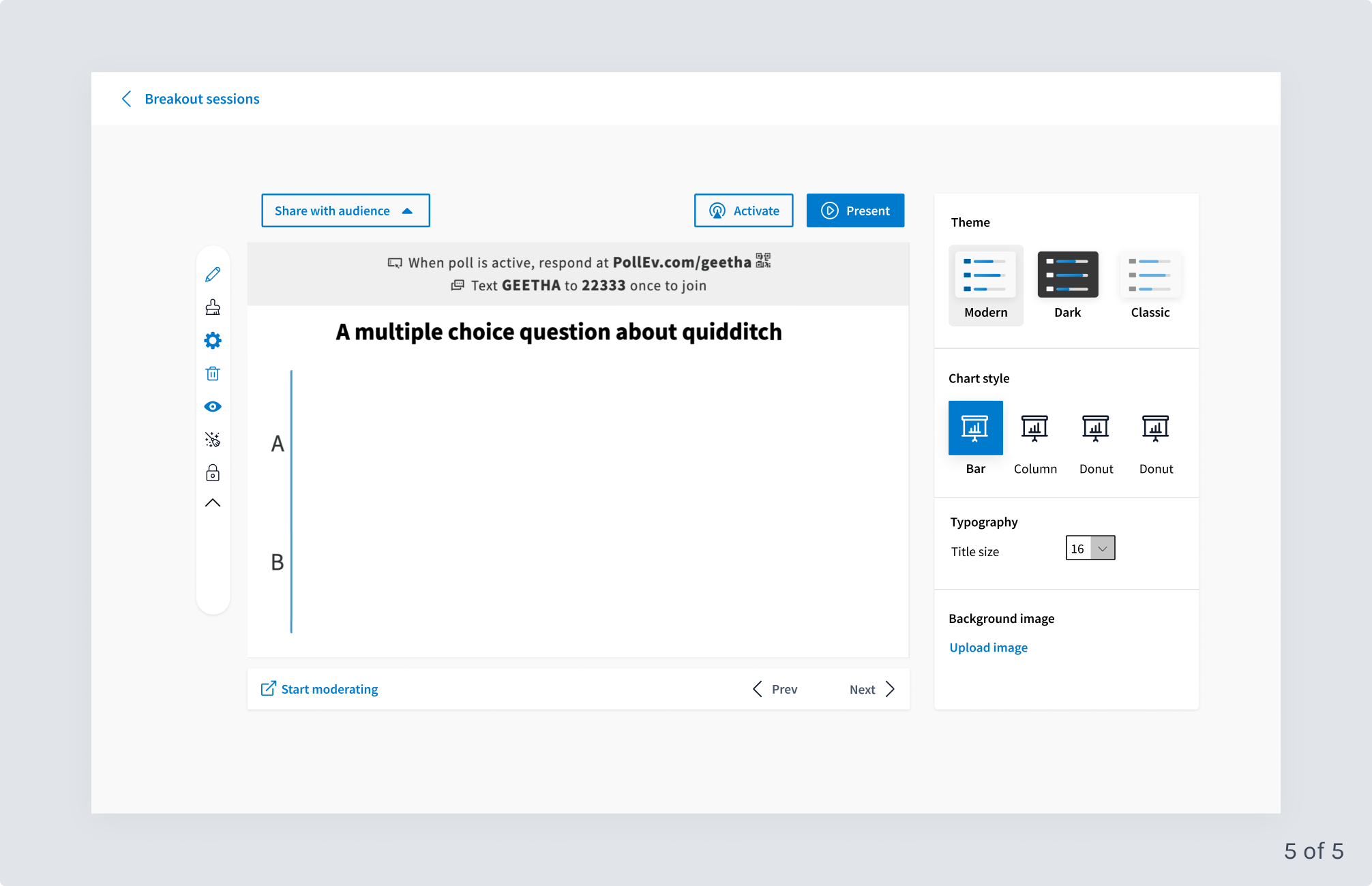 activity page exploration - design 1