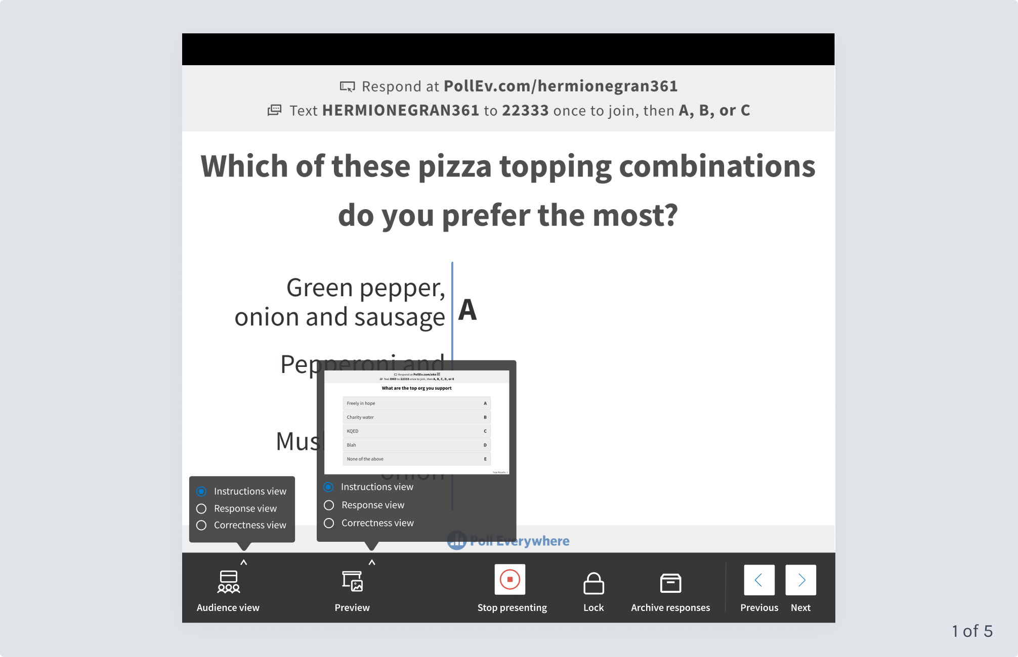 presentation mode exploration - design 1